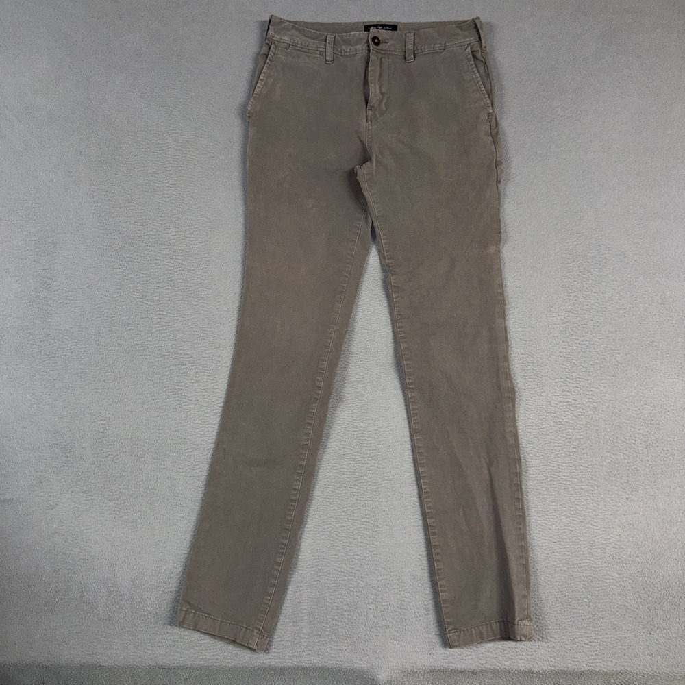 American Eagle Pants Mens 30x36 (Fits 30x34) Gray Slim Straight Cotton Twill